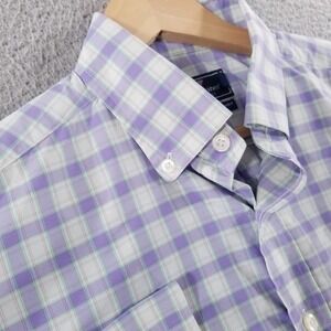 Vineyard Vines Performance Murray Shirt Mens Medium Purple Green Plaid Nylon